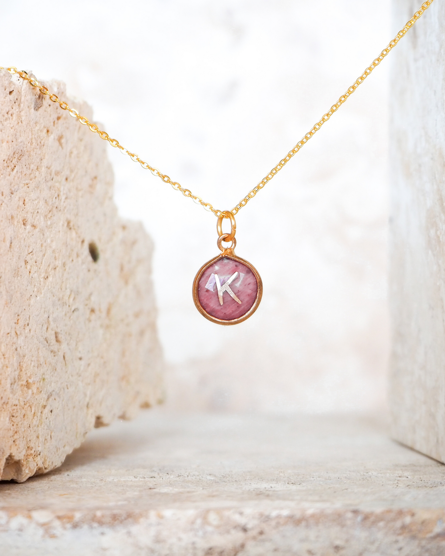 Personalized Natural Crystal Initial Necklace - Custom Elegance with Natural Gemstones