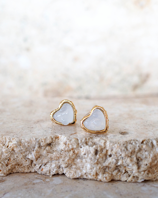 White Jade Heart Earrings – Embrace Serenity and Elegance