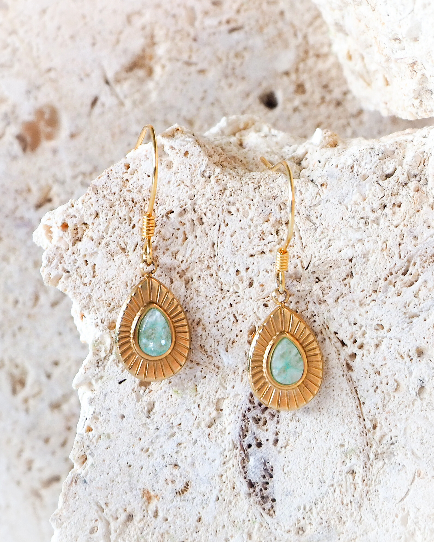 Turquoise Gold-Plated Sterling Silver Earrings – Enhance Your Style with Calming Charm