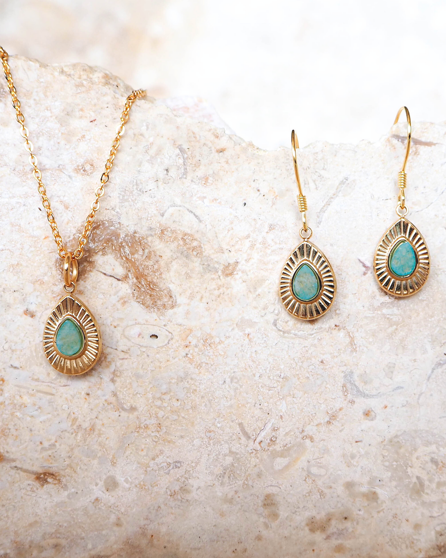 Turquoise Gold-Plated Sterling Silver Earrings – Enhance Your Style with Calming Charm