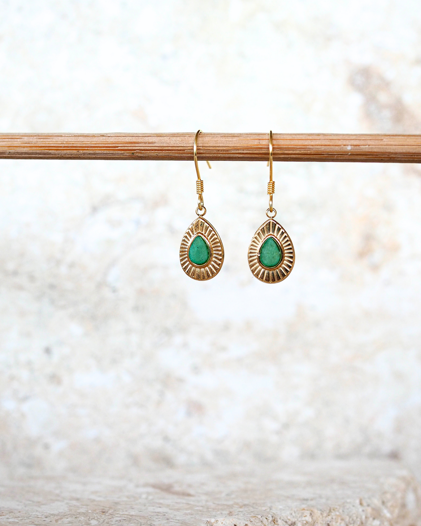 African Jade Gold-Plated Sterling Silver Earrings – Embrace Tranquility and Strength