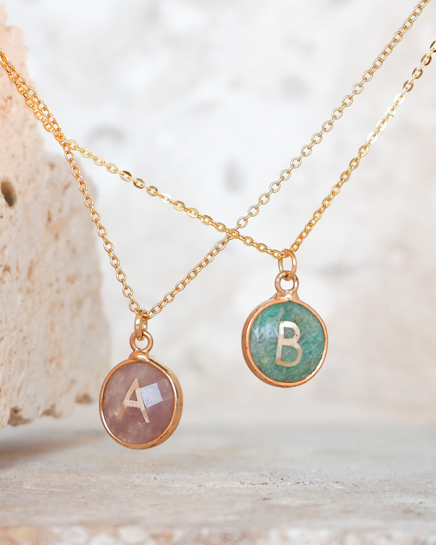 Amazonite Personalized Initial Necklace – Cultivate Balance and Harmony with a Personal Touch