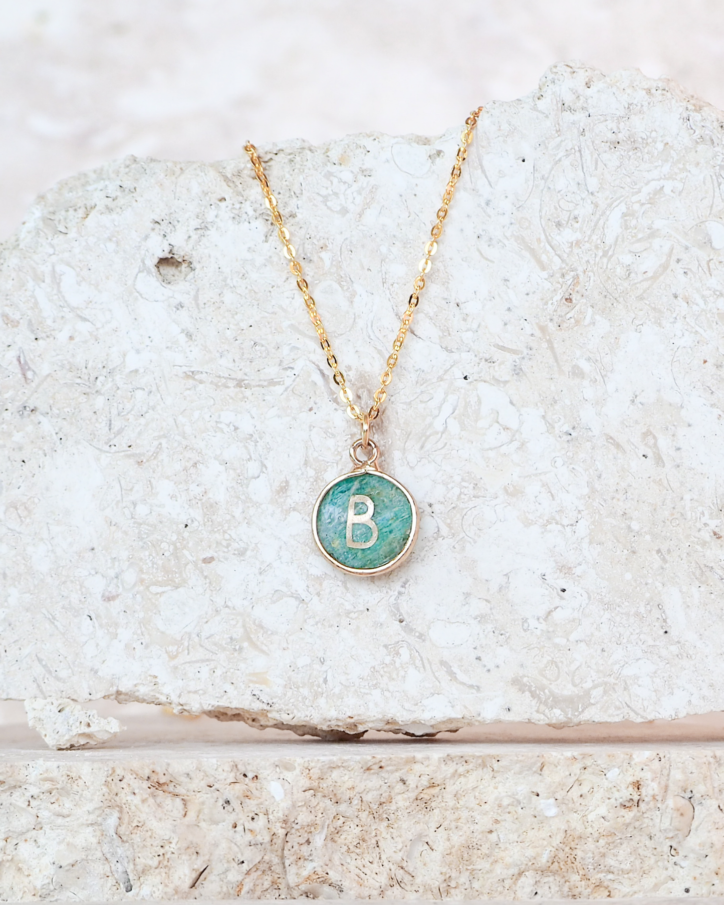 Amazonite Personalized Initial Necklace – Cultivate Balance and Harmony with a Personal Touch