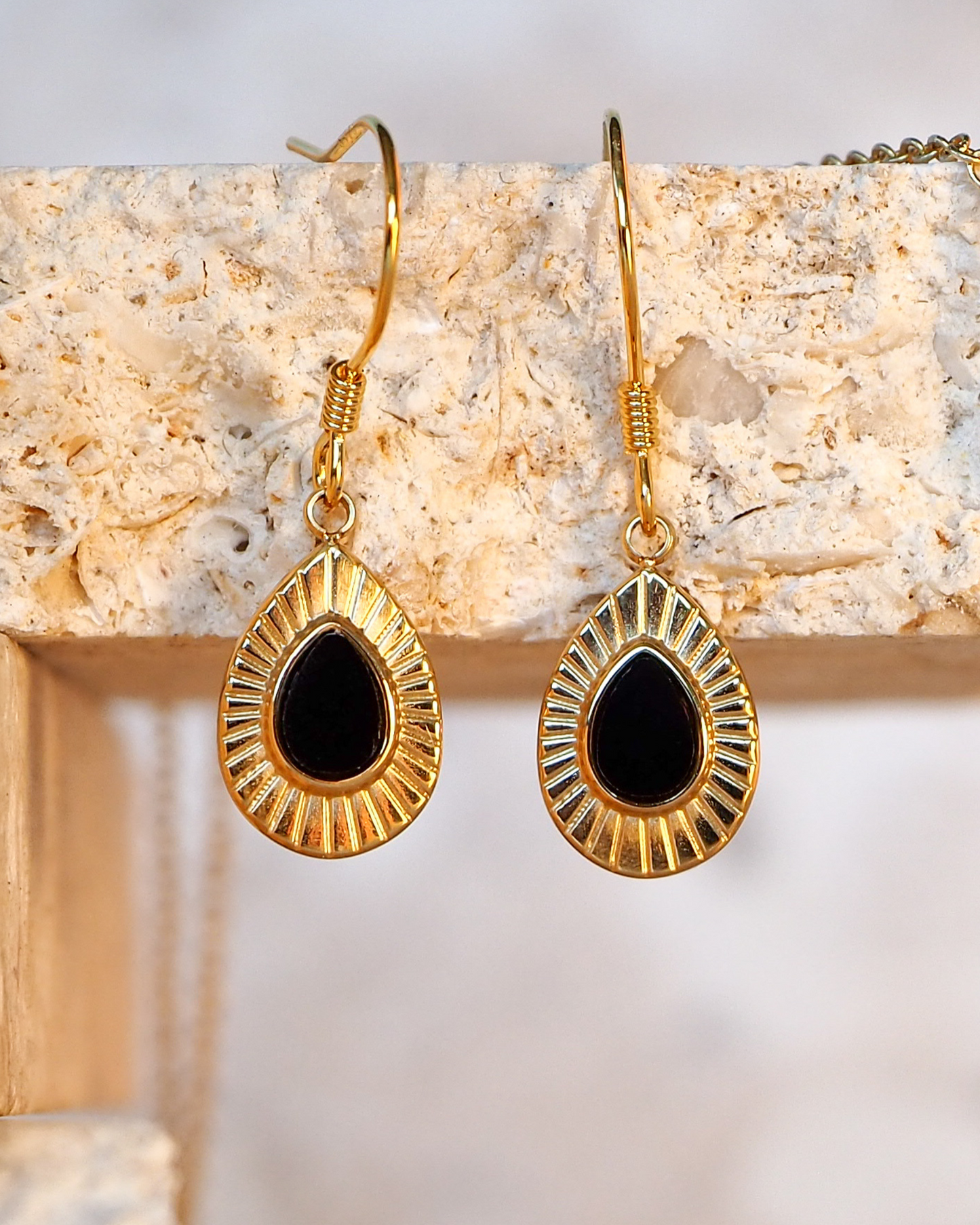 Black Onyx Gold-Plated Sterling Silver Earrings – Embrace Grounding Confidence