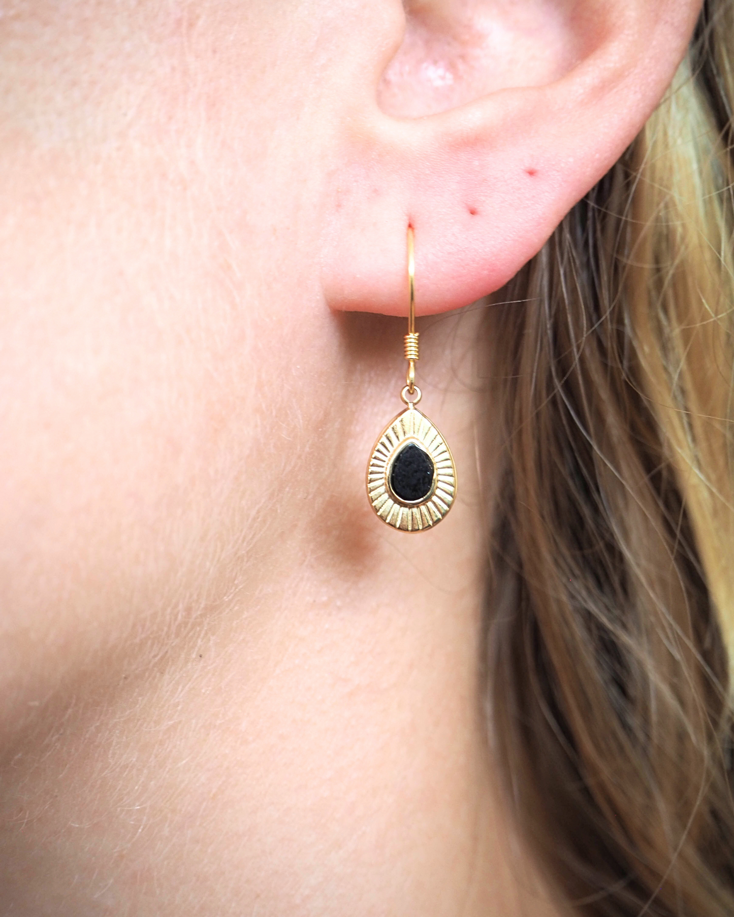 Black Onyx Gold-Plated Sterling Silver Earrings – Embrace Grounding Confidence