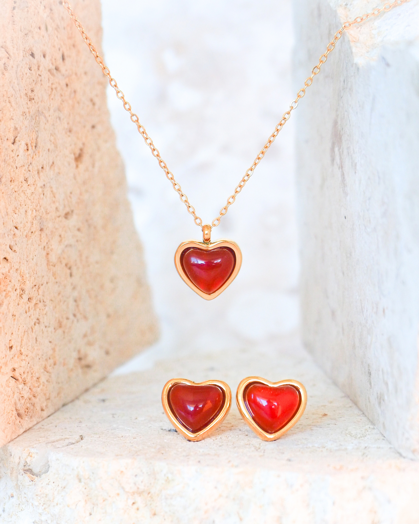 Carnelian Red Heart Necklace – Embrace Passion and Strength