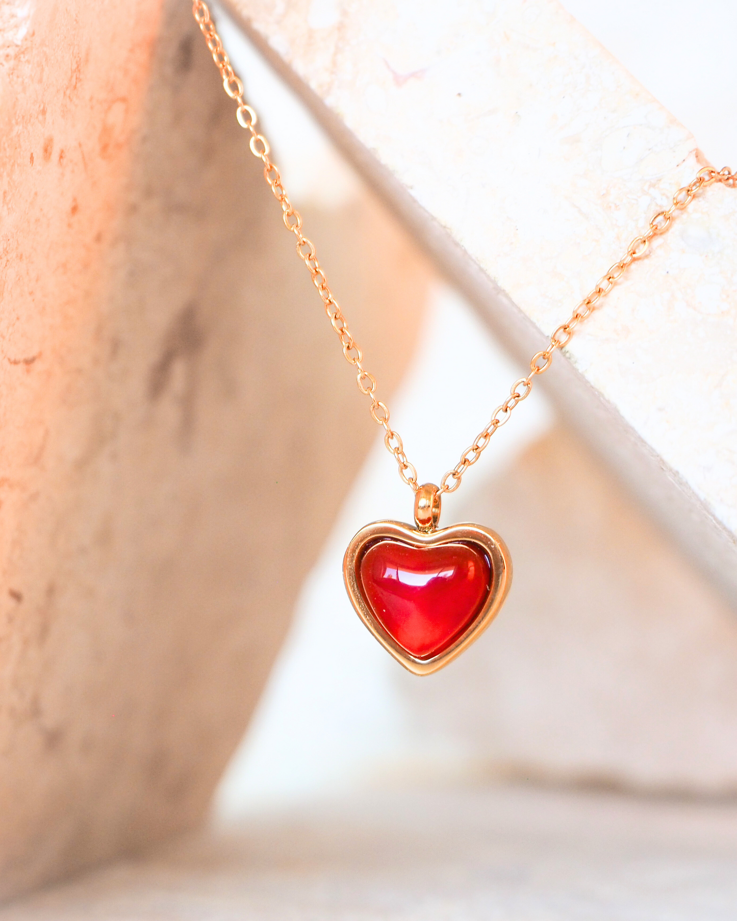 Carnelian Red Heart Necklace – Embrace Passion and Strength