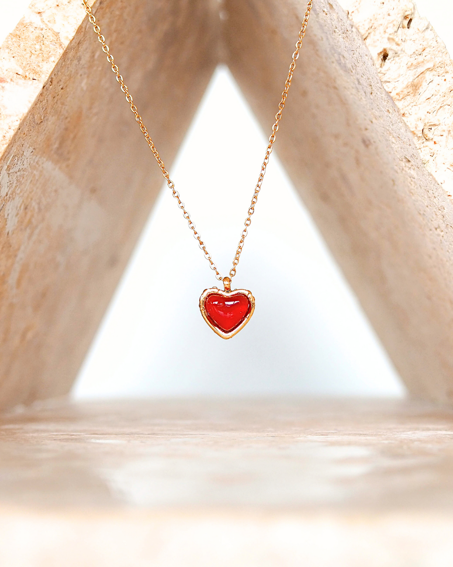 Carnelian Red Heart Necklace – Embrace Passion and Strength