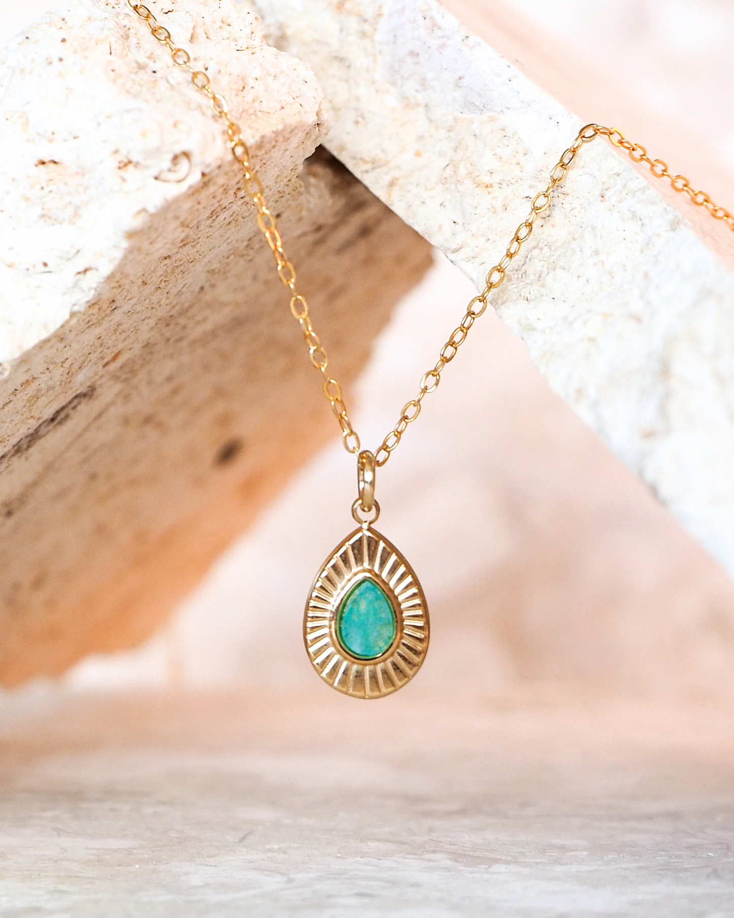 Turquoise Gold-Plated Sterling Silver Necklace – Infuse Your Style with Serenity and Elegance