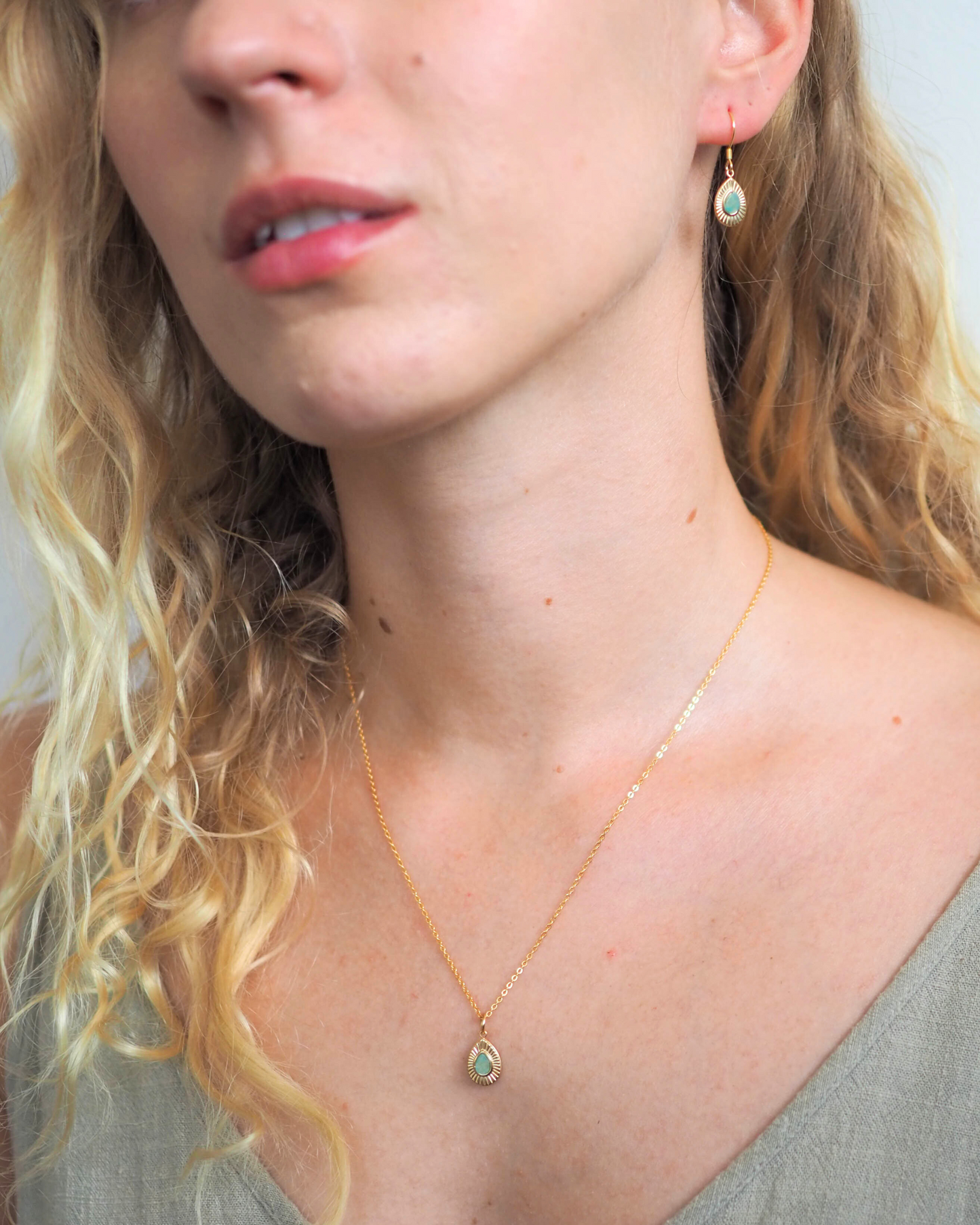 Turquoise Gold-Plated Sterling Silver Necklace – Infuse Your Style with Serenity and Elegance